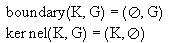 Kern (K,G) =  ( K , leer );  Grenze(K,G) = (leer, G) 